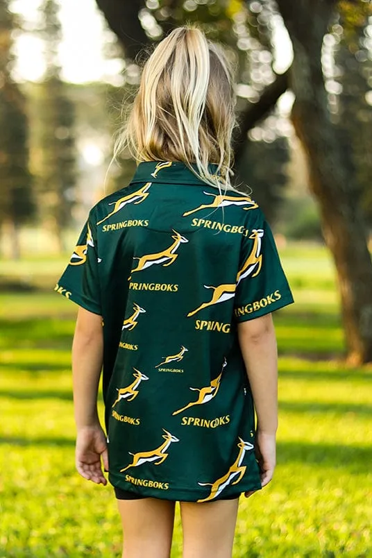 CA JNR Unisex Springbok Golf Shirt | Green Bokke