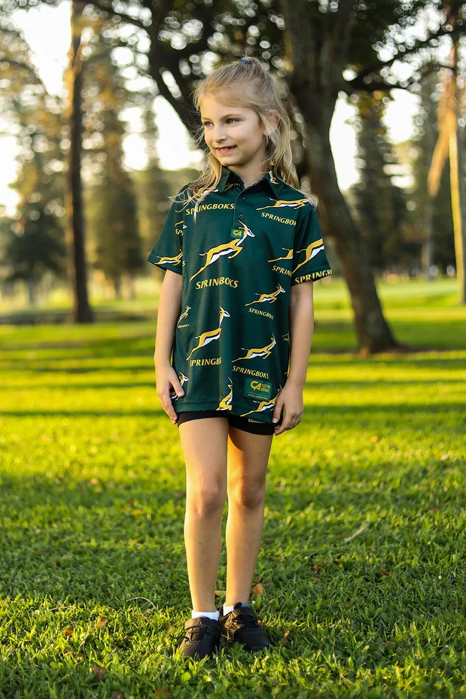 CA JNR Unisex Springbok Golf Shirt | Green Bokke