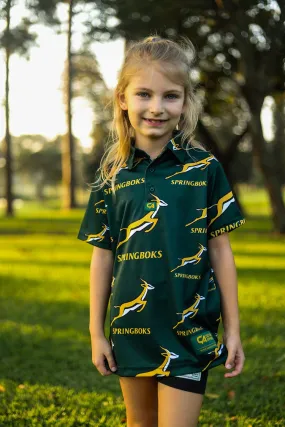 CA JNR Unisex Springbok Golf Shirt | Green Bokke