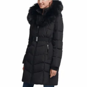 Calvin Klein Faux Fur-Trim Belted Parka Coat