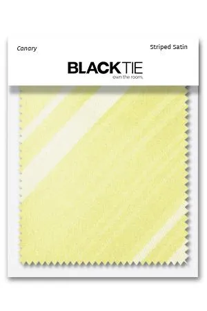 Canary Striped Satin Fabric Swatch