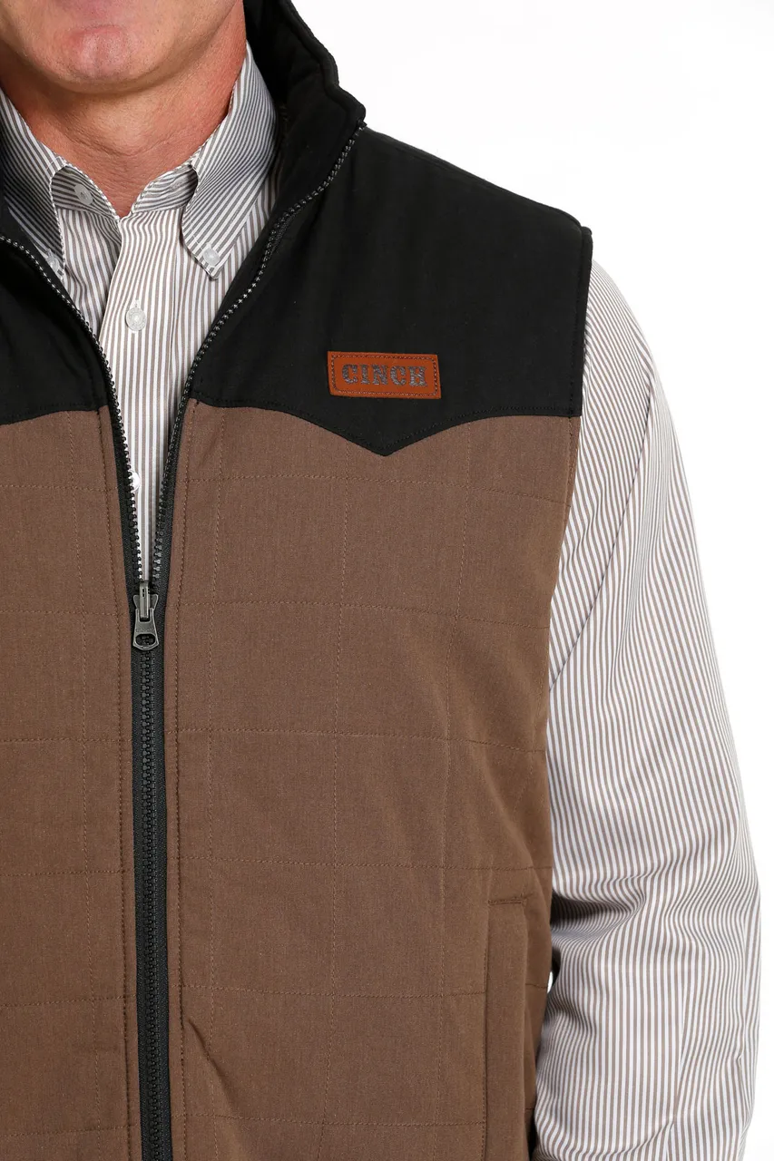 CINCH BROWN REVERSIBLE QUILTED VEST MEN VEST