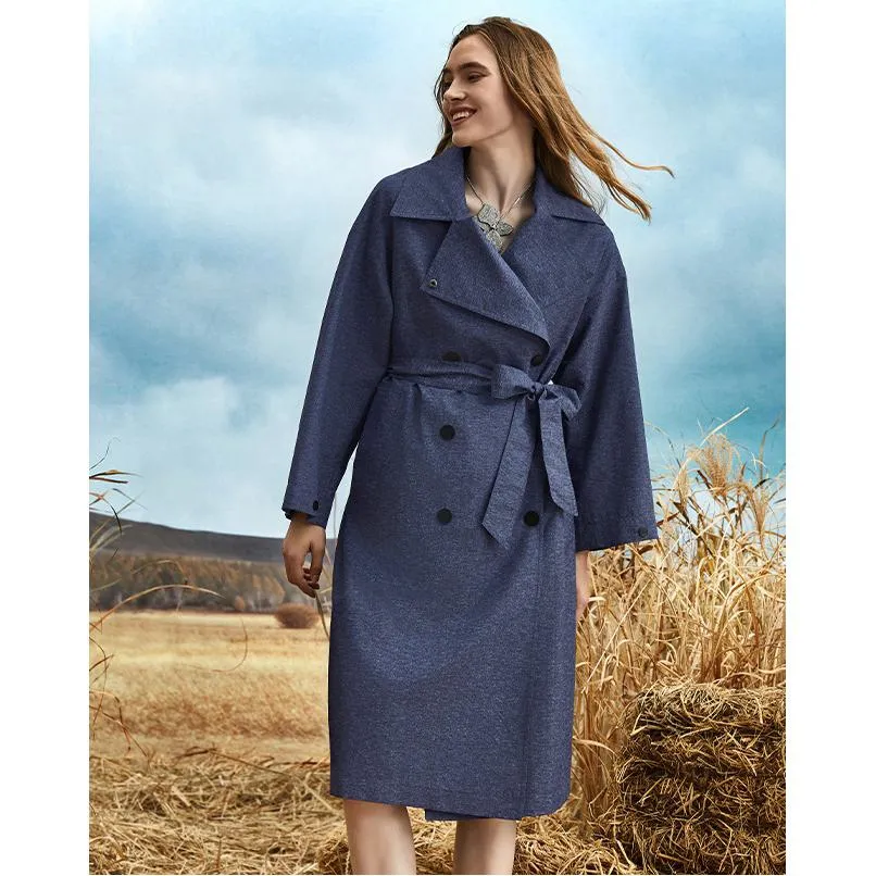 Classic Calf-Length Wool Blend Coat