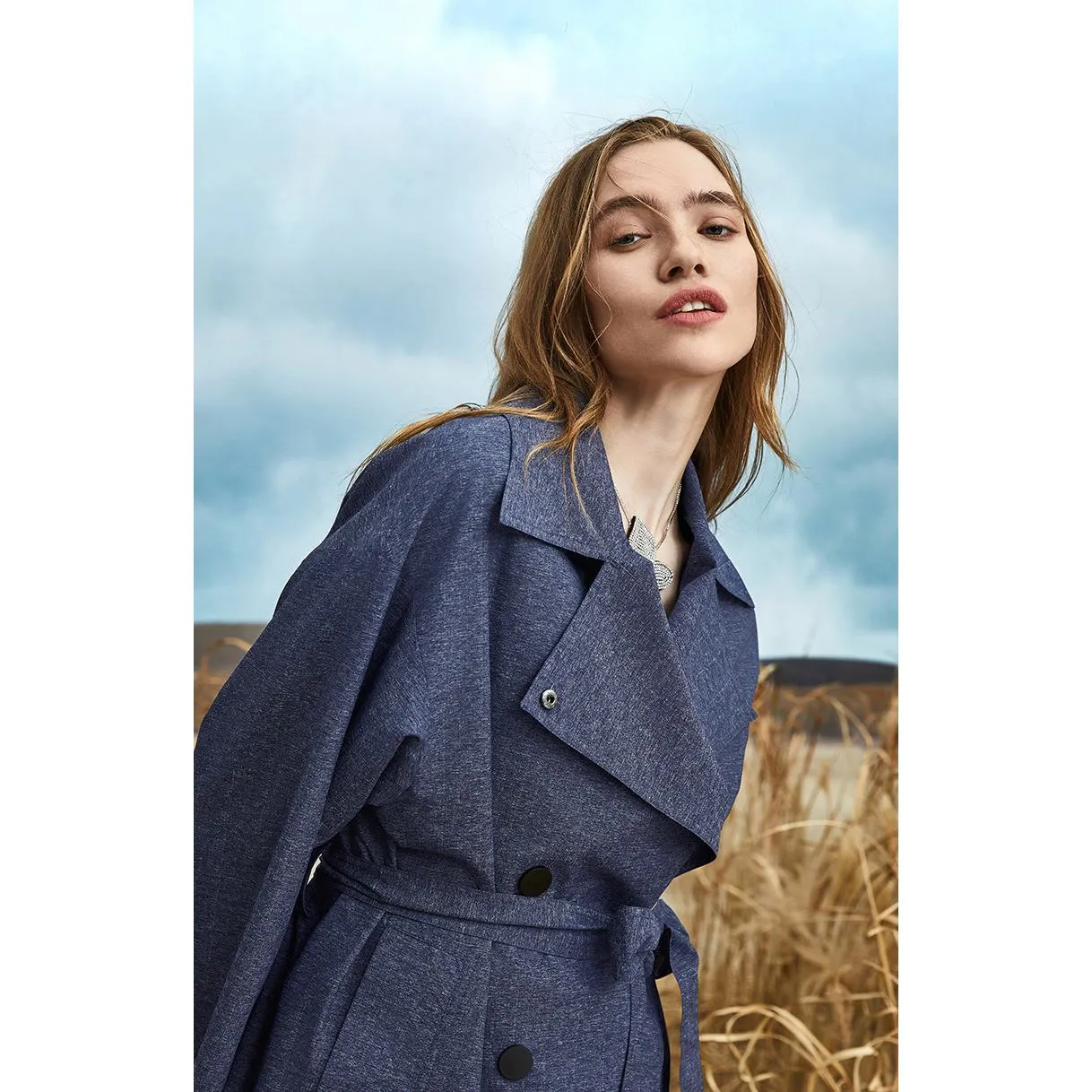 Classic Calf-Length Wool Blend Coat