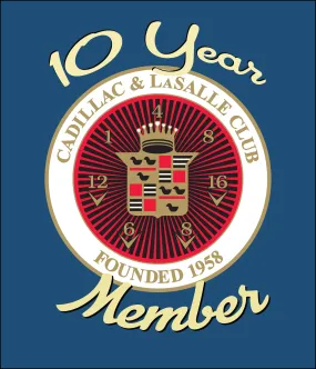 CLC Cadillac LaSalle CLUB MEMBER 10 YEAR ANNIVERSARY T-SHIRT