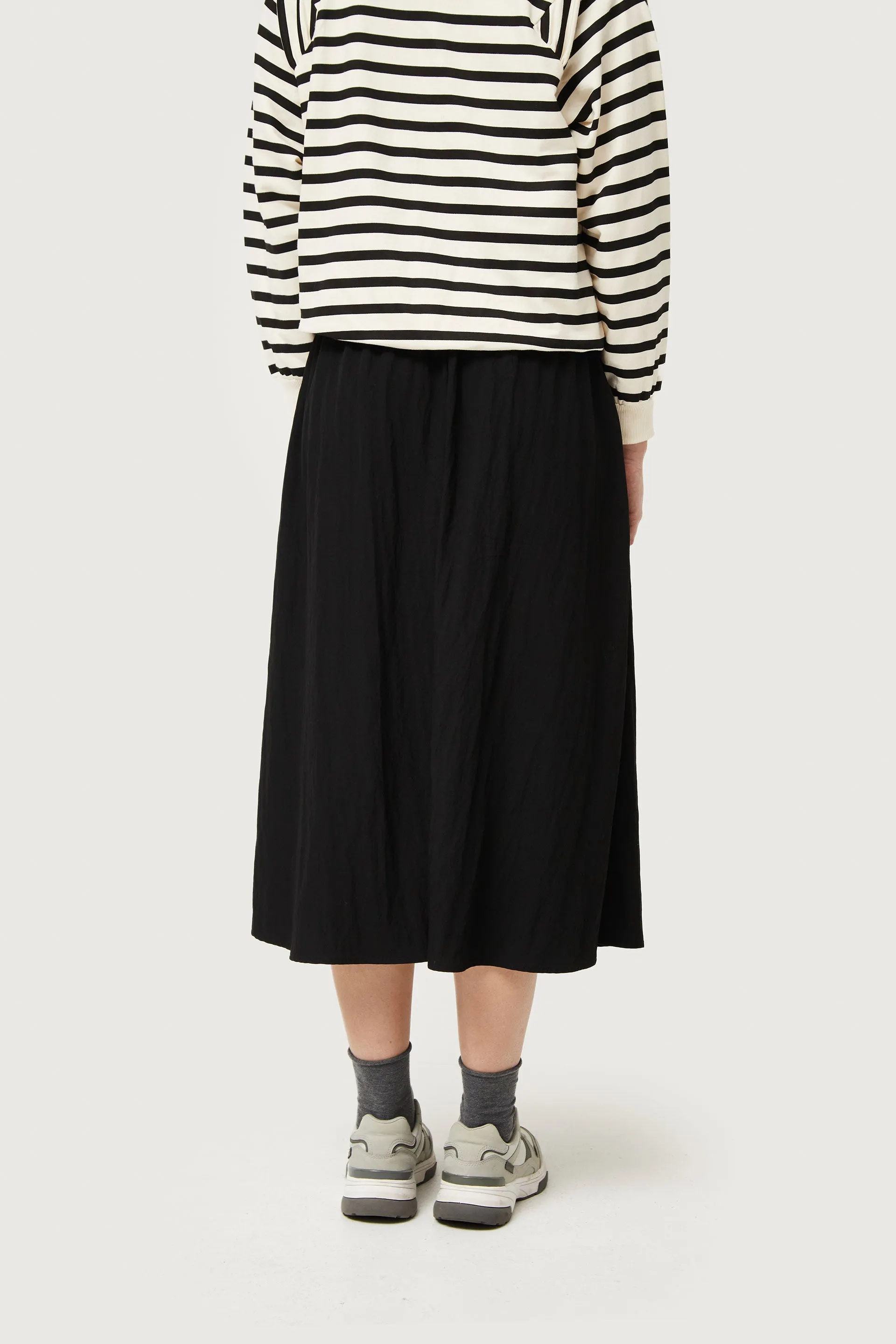 Compañia Fantastica - Black Drawstring Midi Skirt