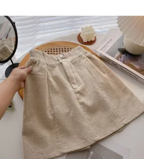 Corduroy Skirt is thin and high waist is anti light  5285