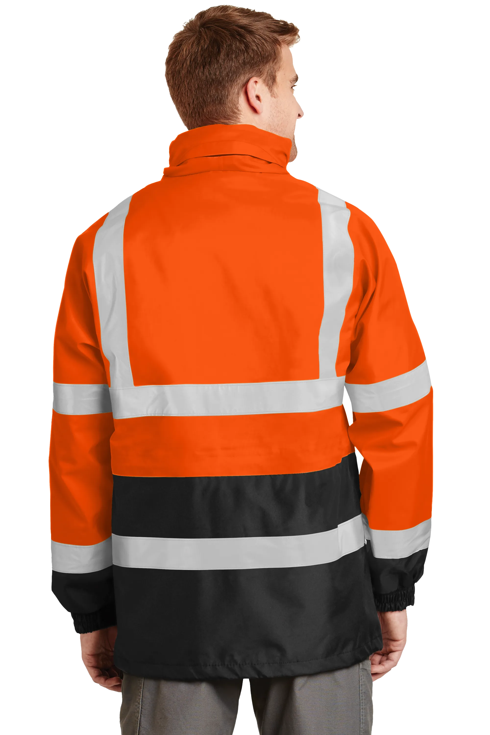 CornerStone® - ANSI 107 Class 3 Waterproof Parka - Safety Orange / Black