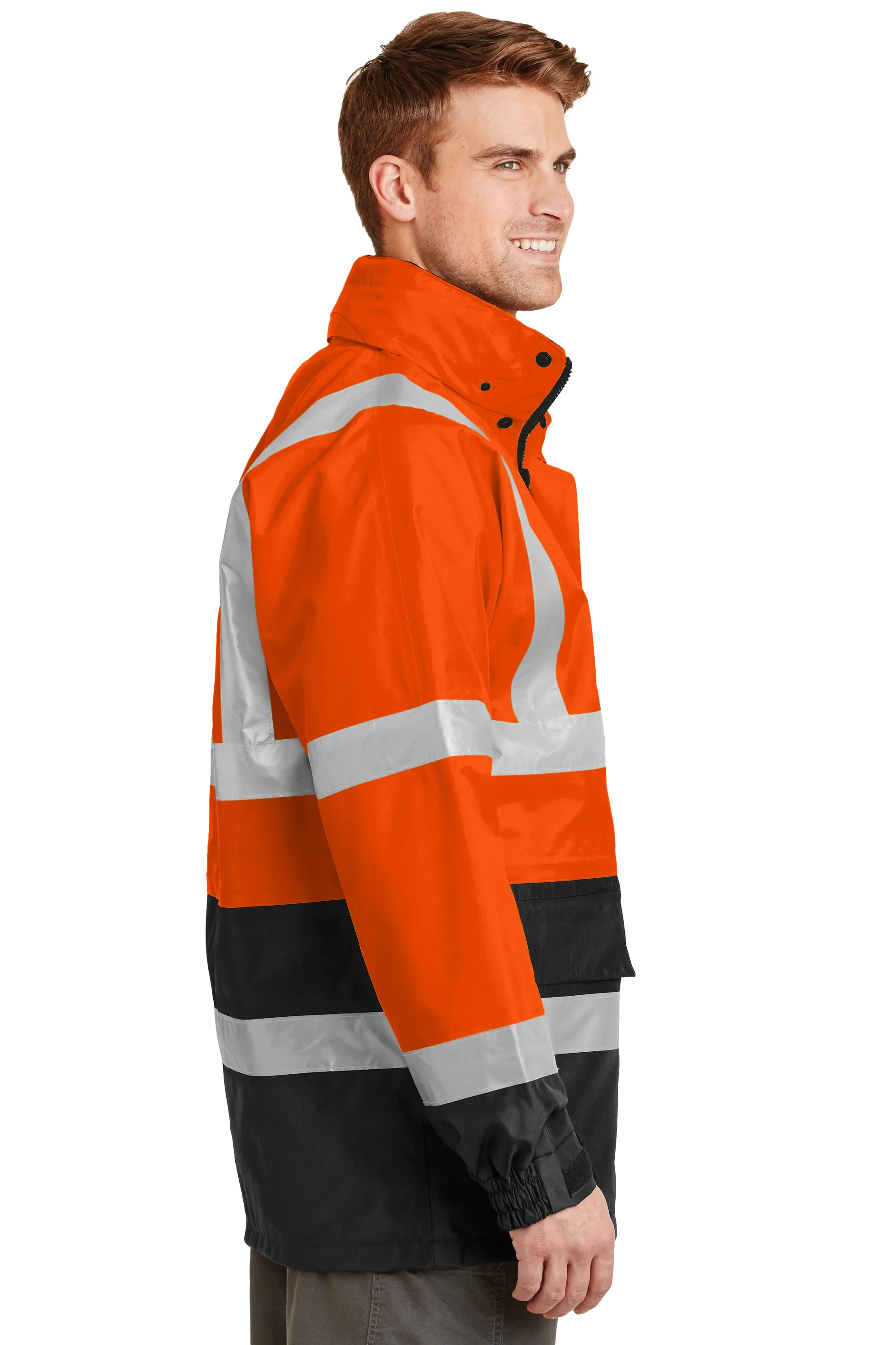 CornerStone® - ANSI 107 Class 3 Waterproof Parka - Safety Orange / Black