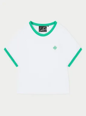 COUTURE EMBLEM RINGER BABY TEE - GREEN