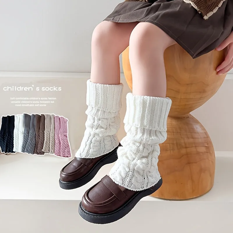 Cozy Girls Twisted Knit Socks  Perfect for AutumnWinter