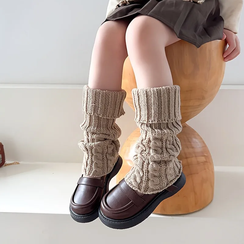 Cozy Girls Twisted Knit Socks  Perfect for AutumnWinter