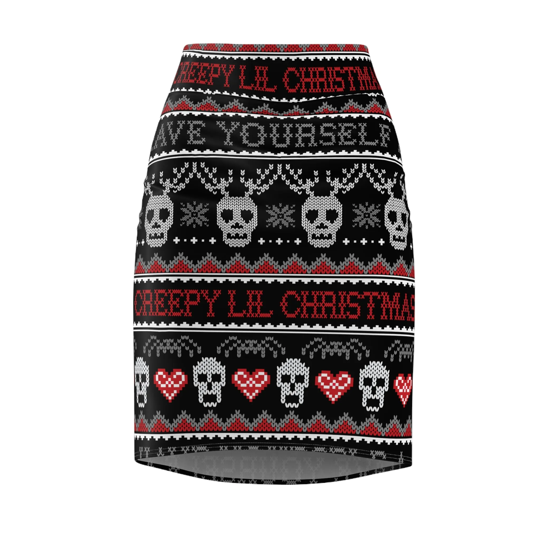 Creepy Lil Christmas Pencil Skirt