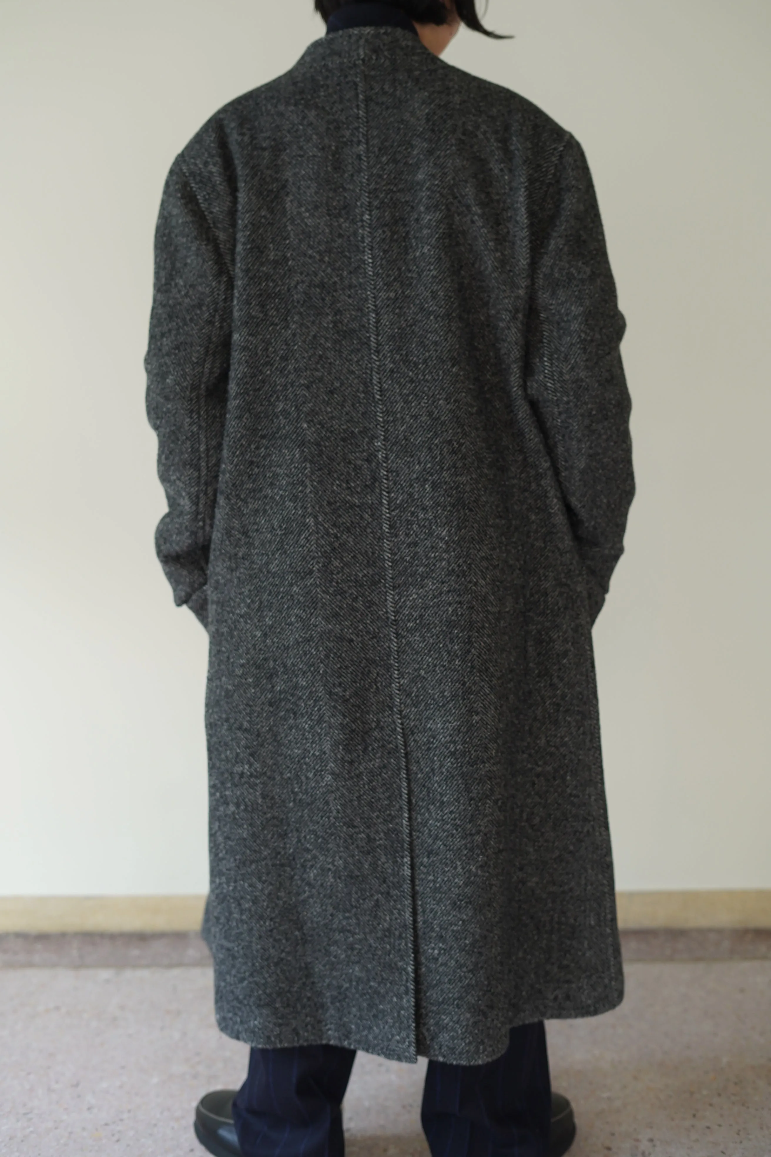 CRISTASEYA<br>COLLARLESS OVERSIZED COAT