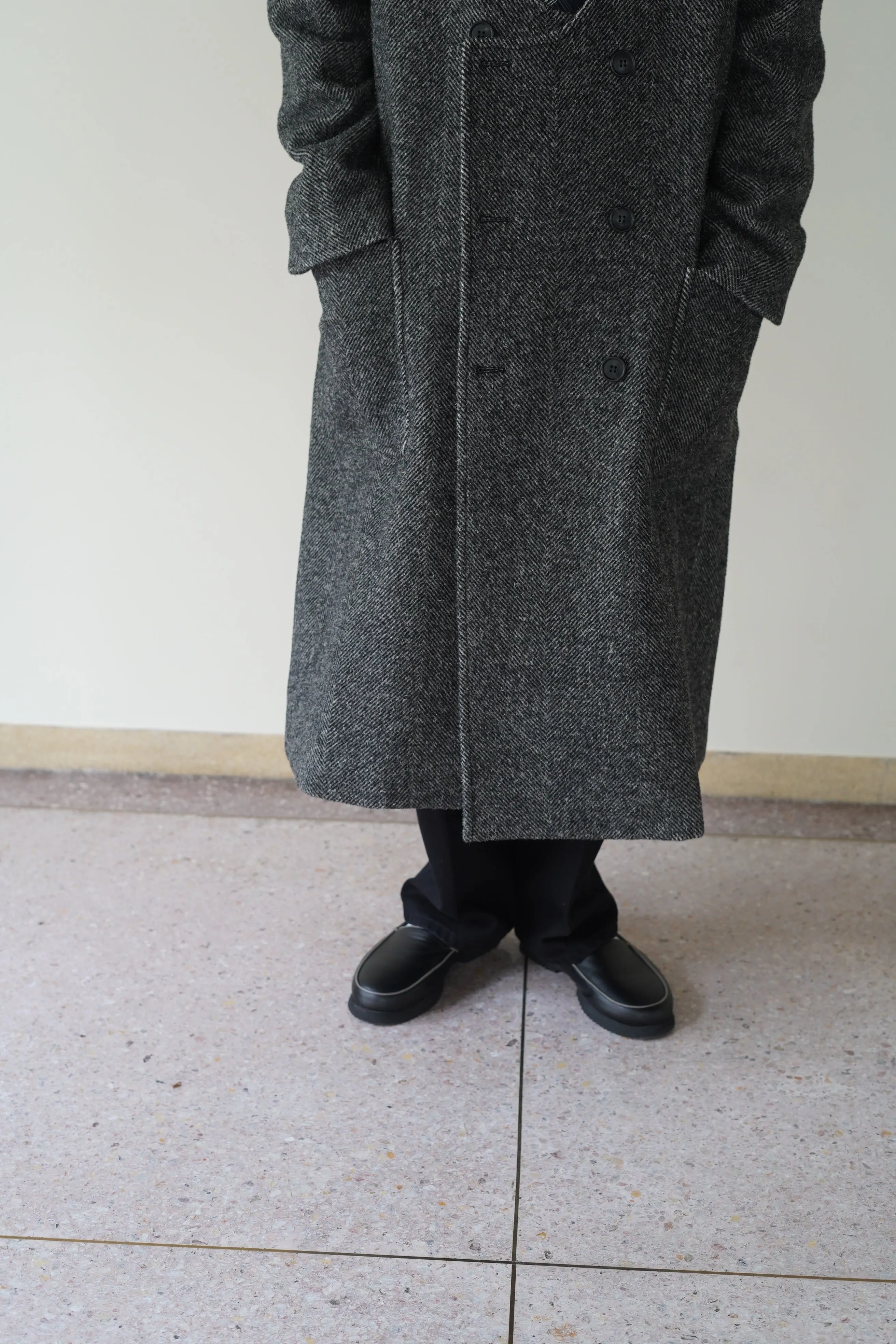 CRISTASEYA<br>COLLARLESS OVERSIZED COAT