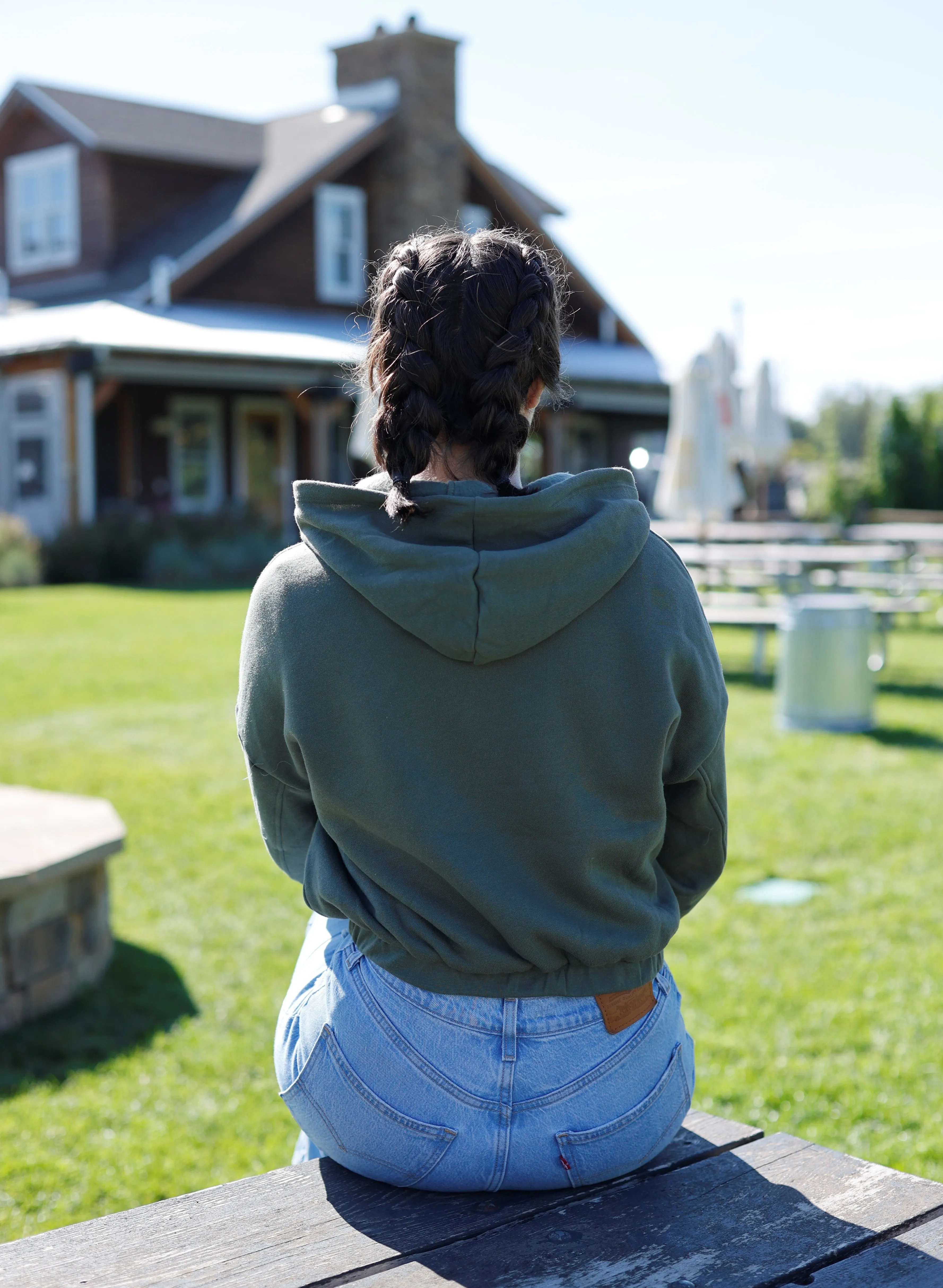 Crop Hoodie - Green