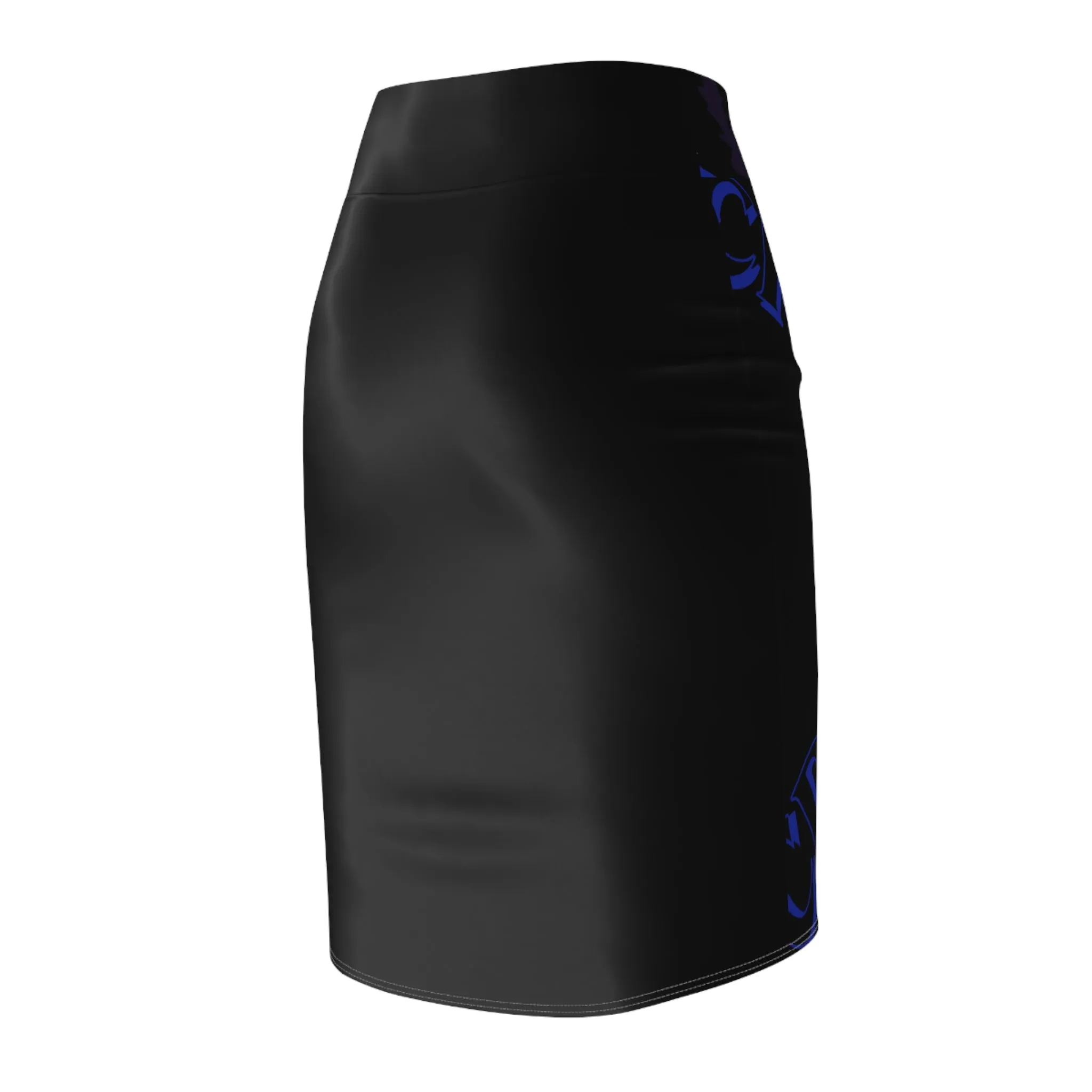 Crowgodshi First Generation Limited Edition Women's Pencil Skirt, DUKE BLUE LOGO