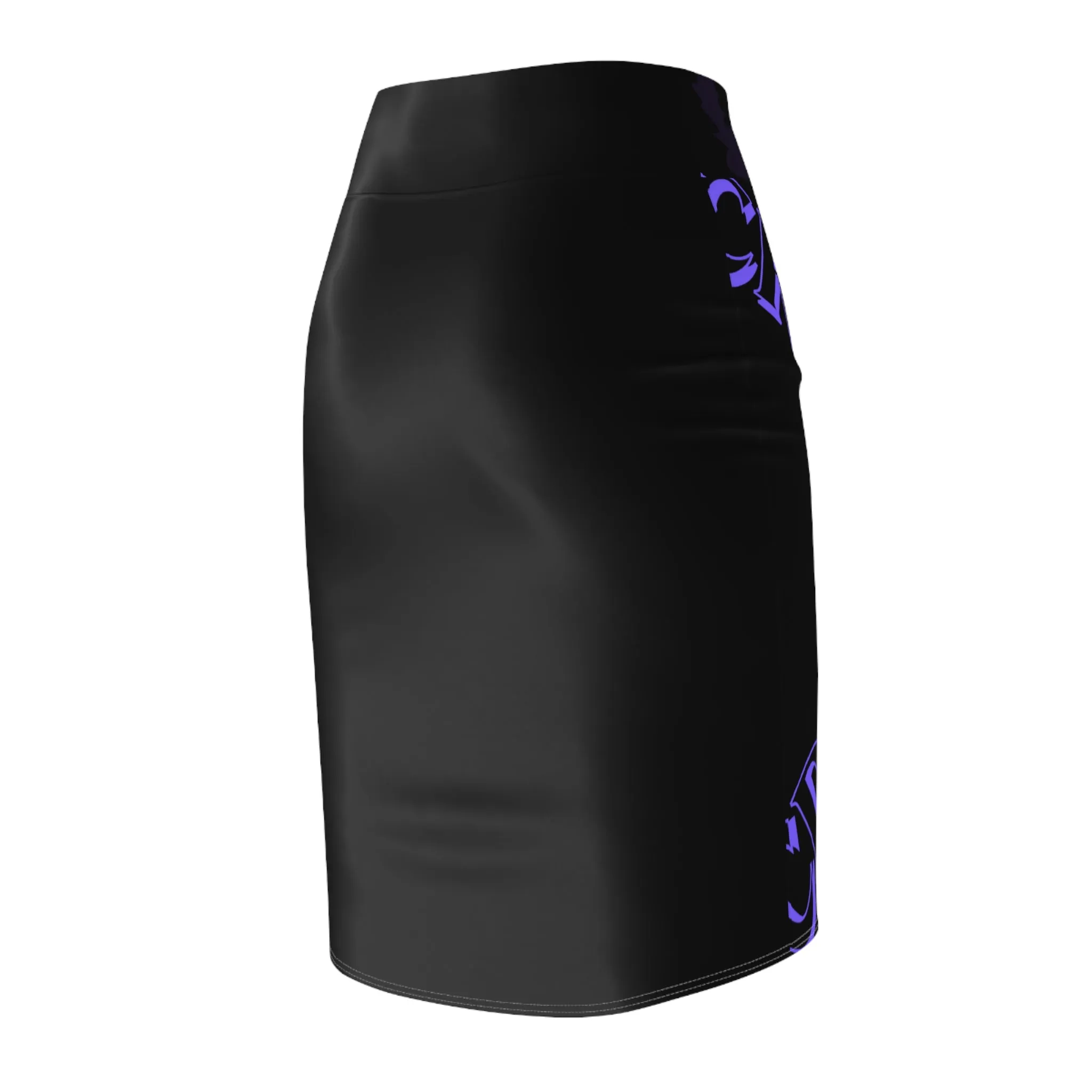 Crowgodshi First Generation Limited Edition Women's Pencil Skirt, PURPLE LOGO