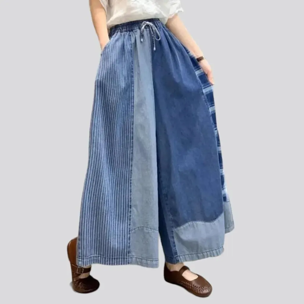 Culottes grey women's denim pants