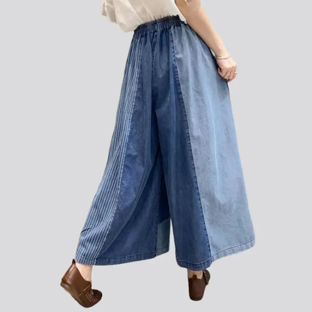 Culottes grey women's denim pants