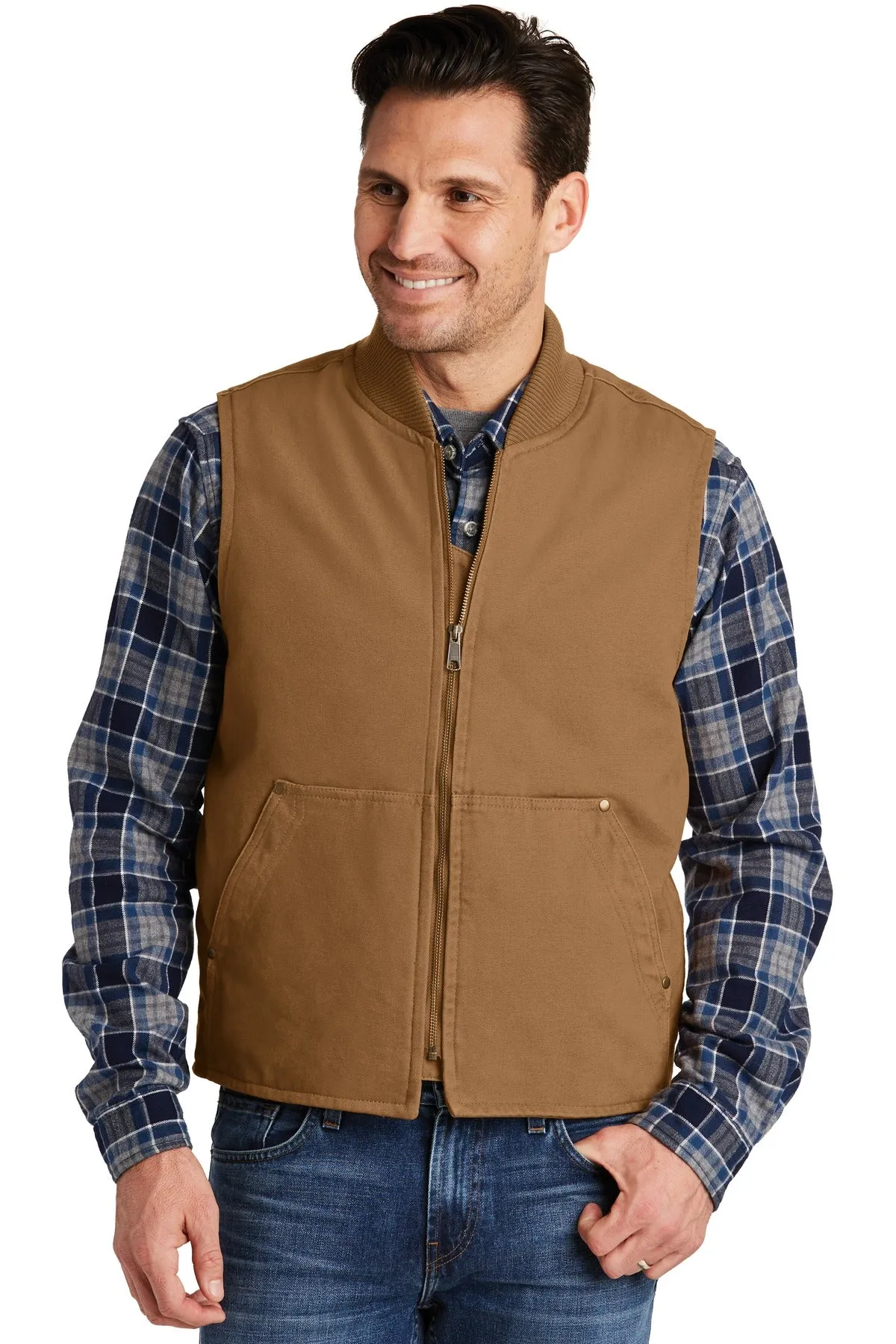 Custom Embroidered - CornerStone® Washed Duck Cloth Vest. CSV40