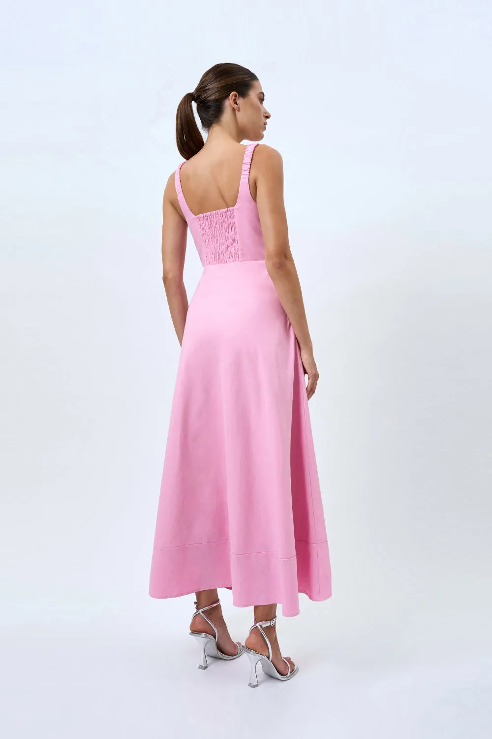 Daphne Bust Midi Dress - Taffy Pink