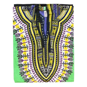 Dashiki Tunic w/ Hood (Light Green Pattern)