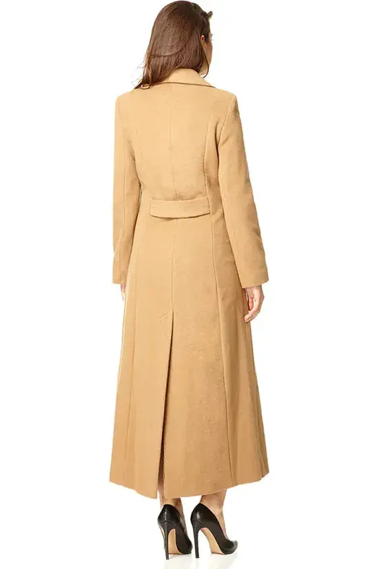 De La Creme Fashions Wool Blend Double Breasted Long Coat