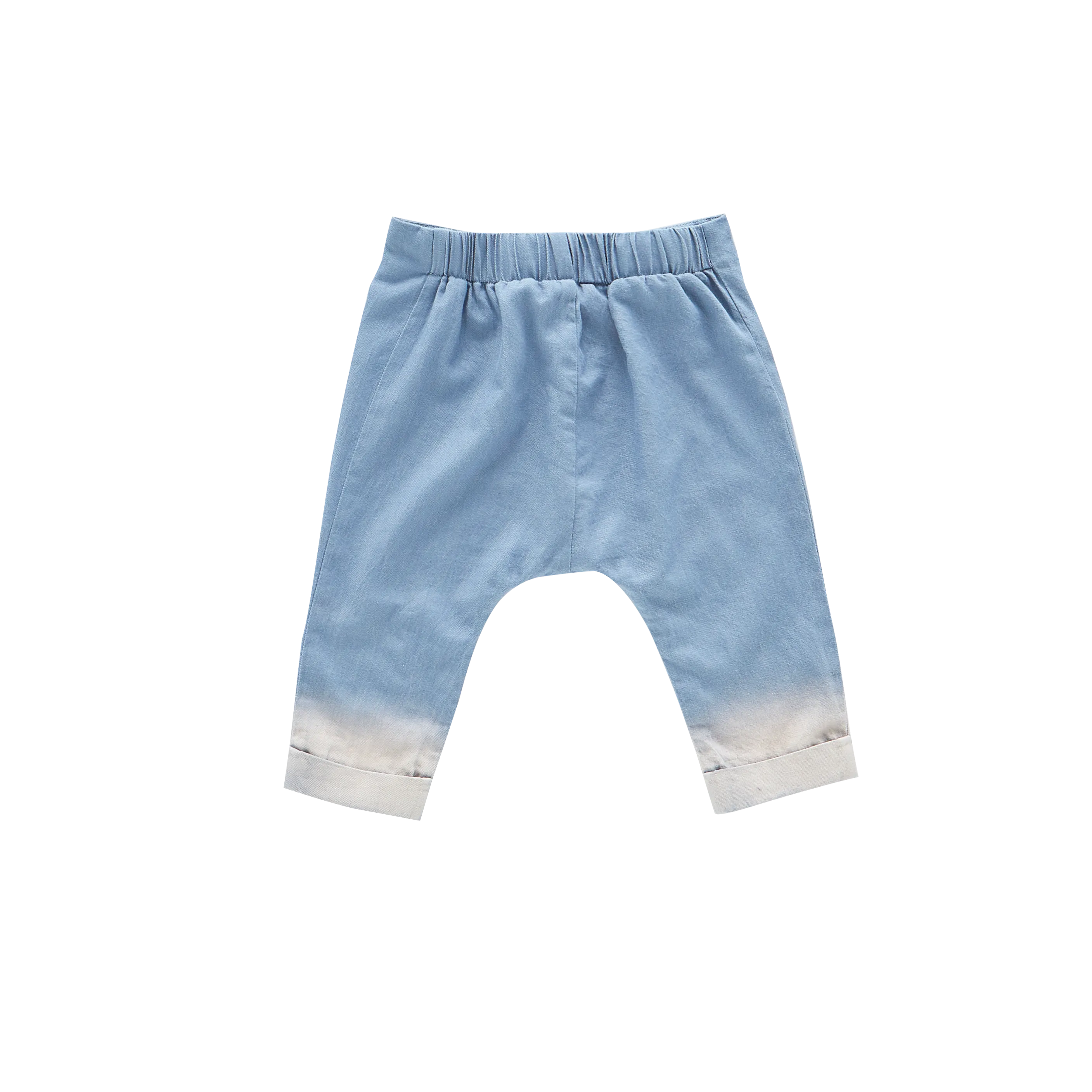 Denim Baby Joggers with Front Pleat | Light Blue