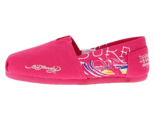 Ed Hardy Womens Bahamas Printed Canvas Slip On Flats Shoes