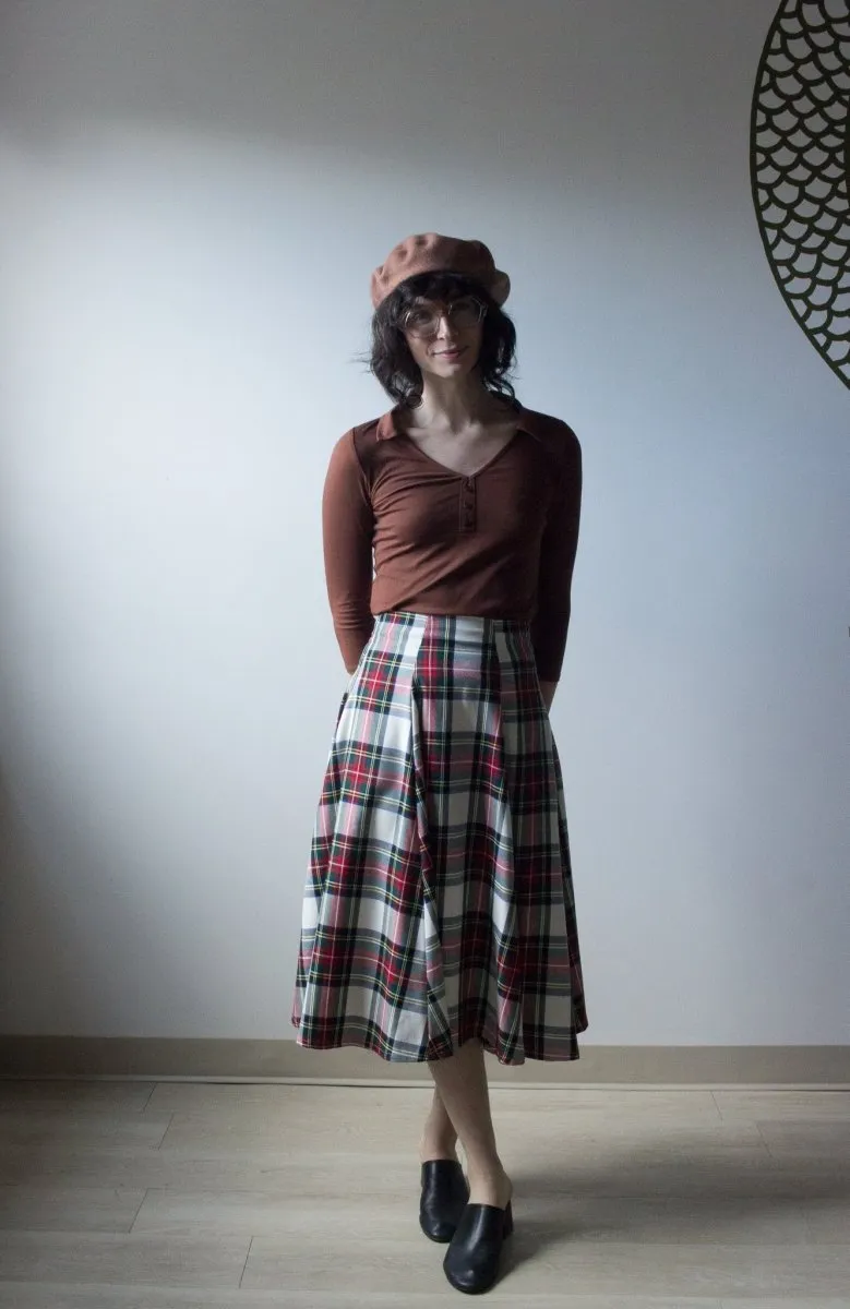 Eliza Faulkner Berkley Skirt (White Plaid)