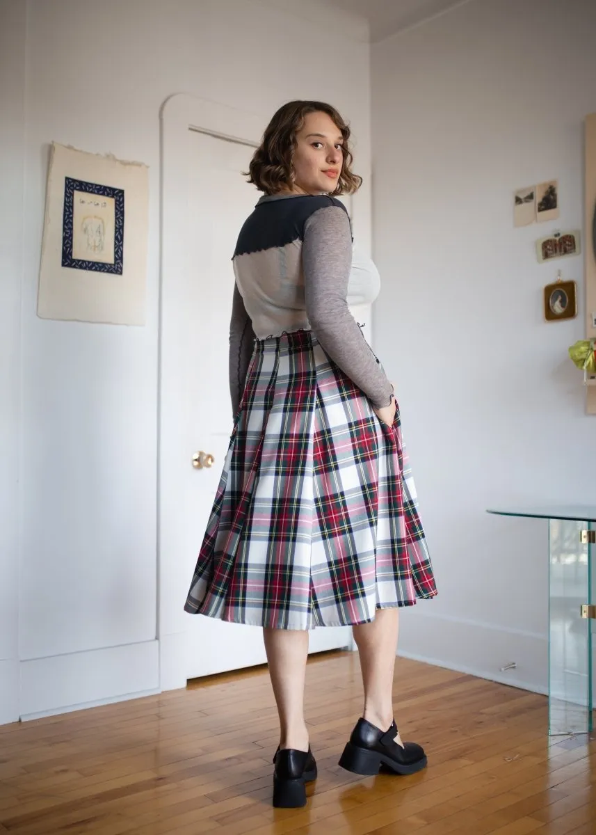 Eliza Faulkner Berkley Skirt (White Plaid)