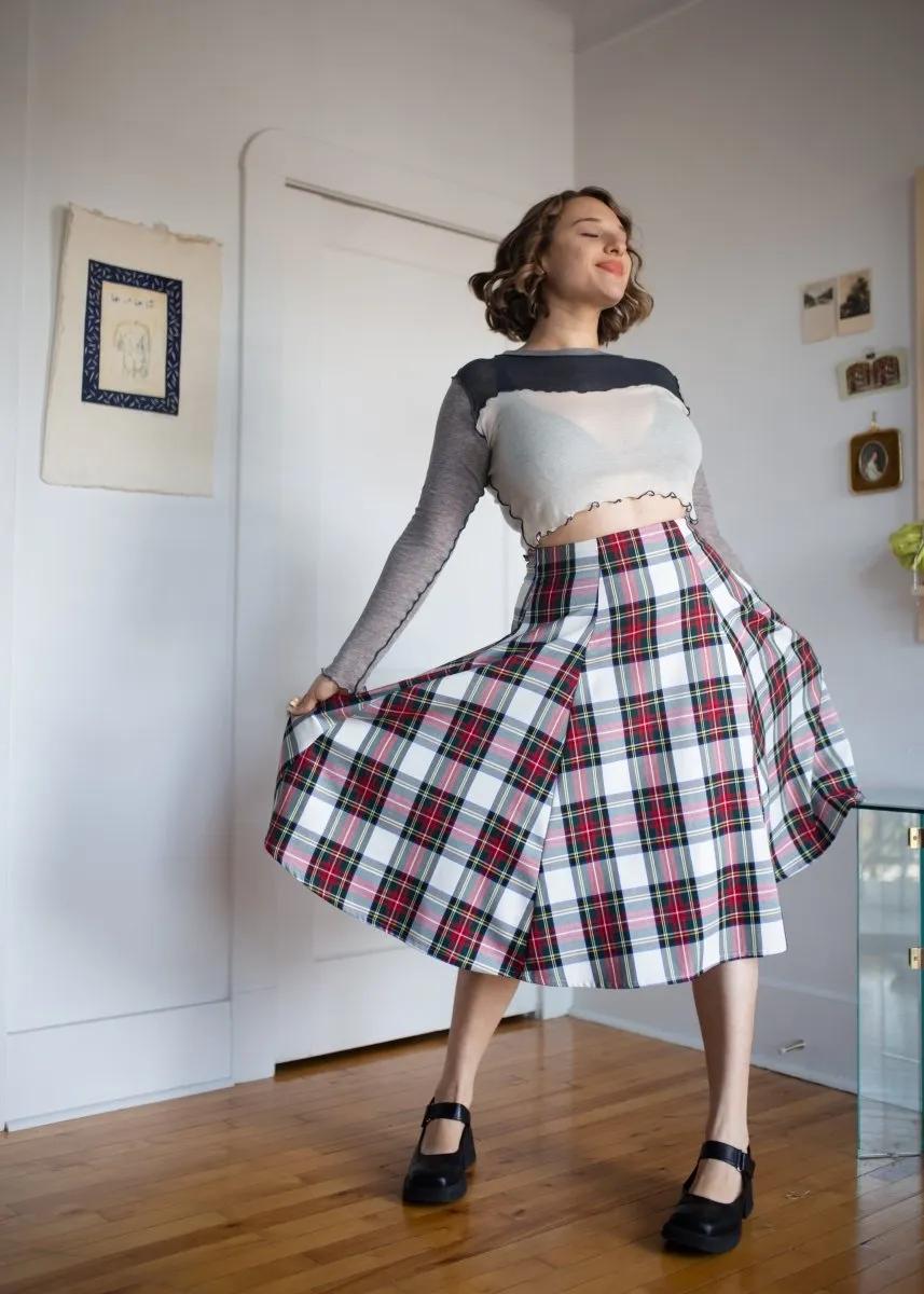 Eliza Faulkner Berkley Skirt (White Plaid)