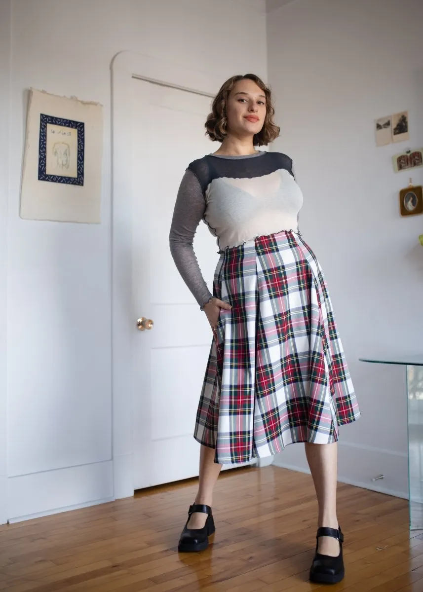 Eliza Faulkner Berkley Skirt (White Plaid)