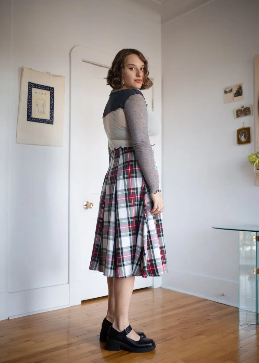 Eliza Faulkner Berkley Skirt (White Plaid)