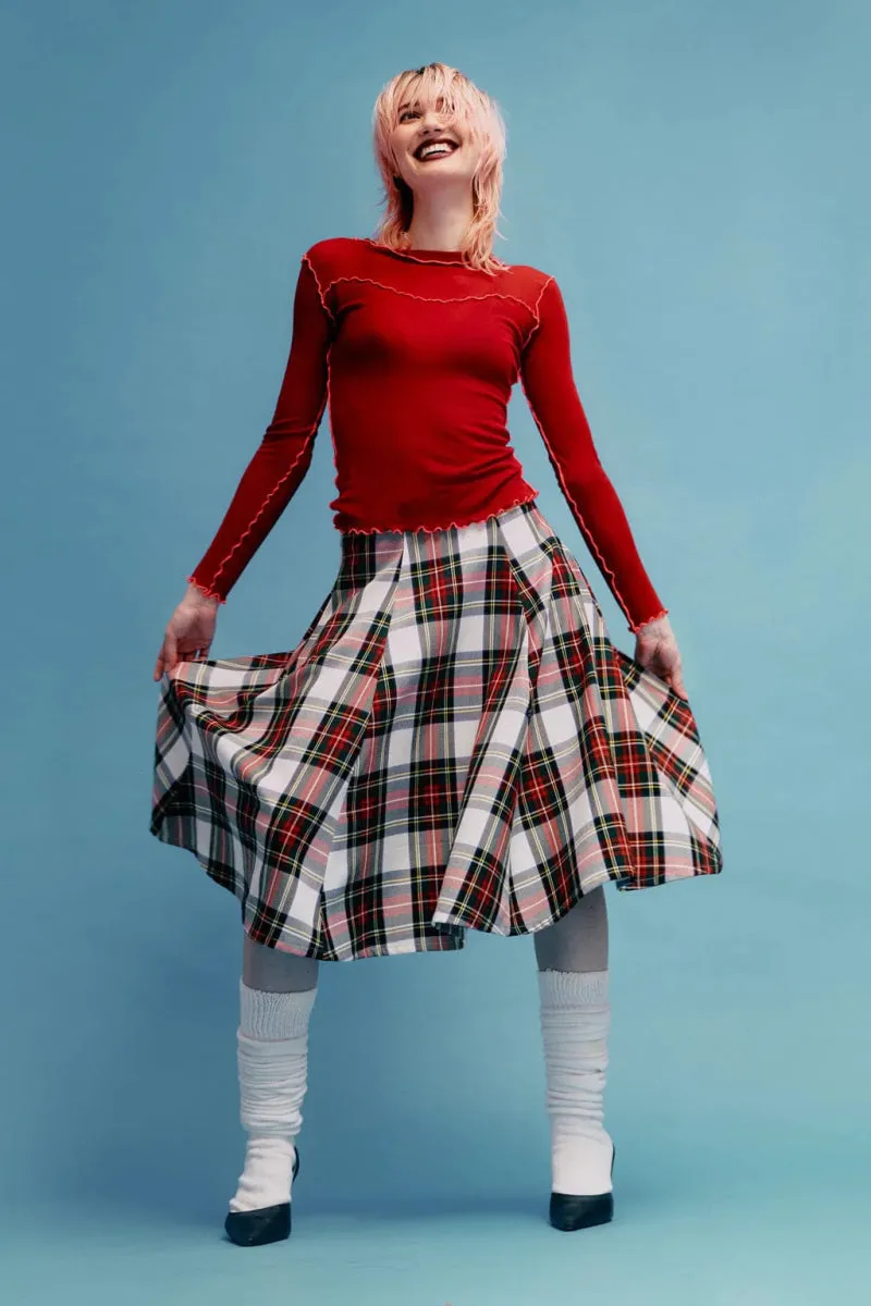 Eliza Faulkner Berkley Skirt (White Plaid)