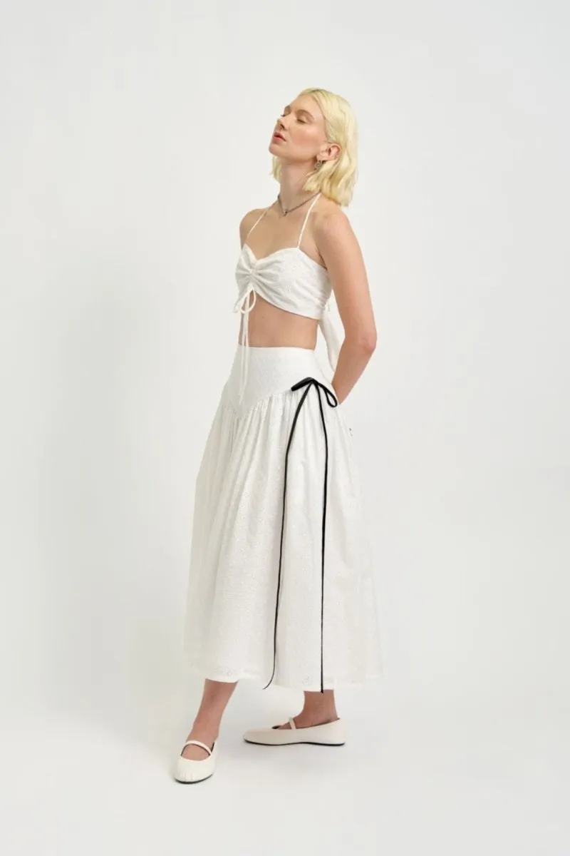 Eliza Faulkner Lucille Skirt (White Eyelet)