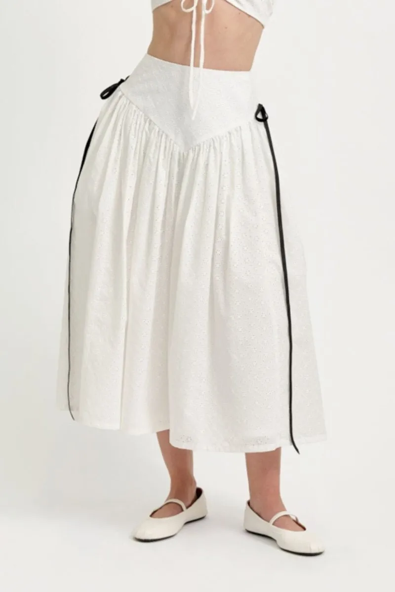 Eliza Faulkner Lucille Skirt (White Eyelet)