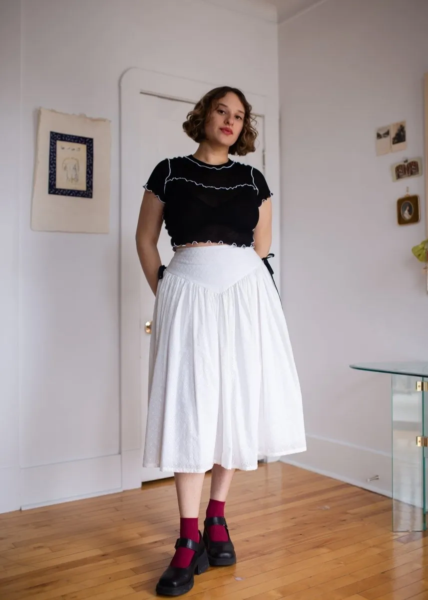 Eliza Faulkner Lucille Skirt (White Eyelet)