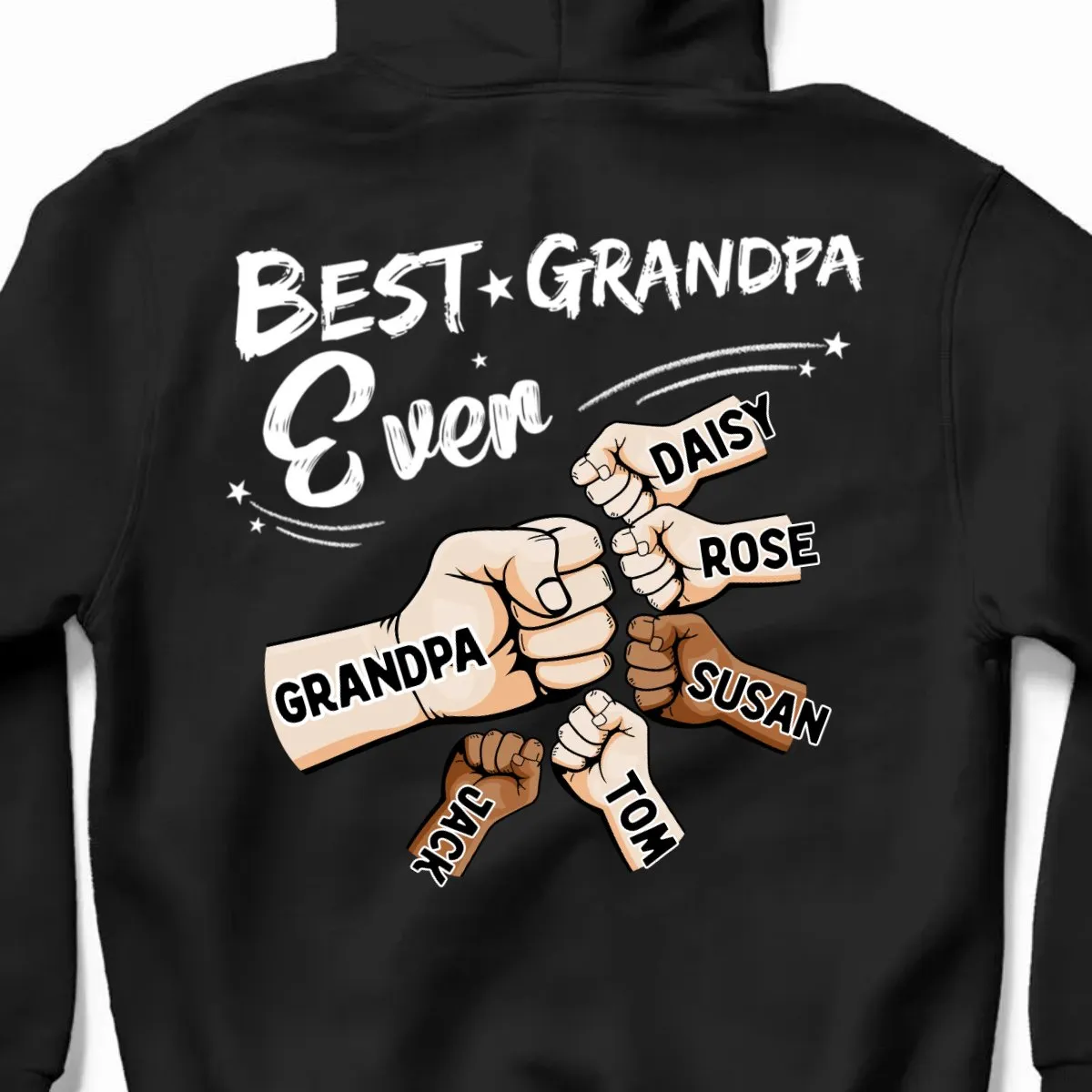 Family - Best Dad Grandpa Ever Fist Bump - Personalized Unisex T-shirt, Hoodie, Sweatshirt