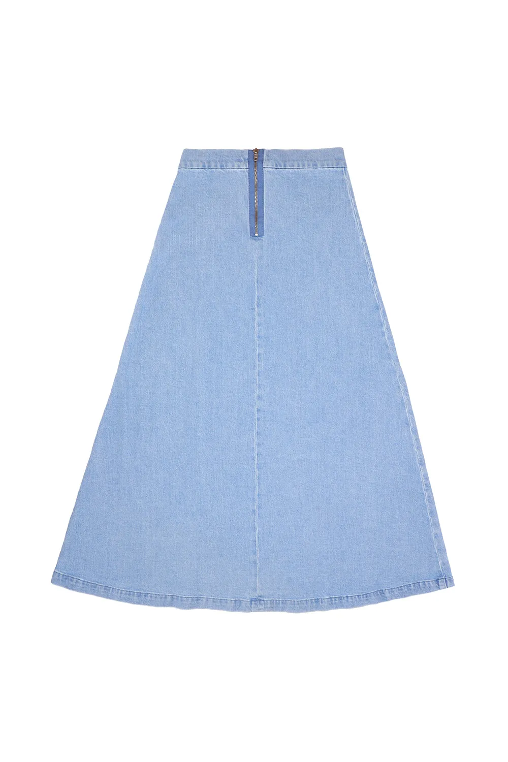 Faye Slip Skirt in Oceanic Blue