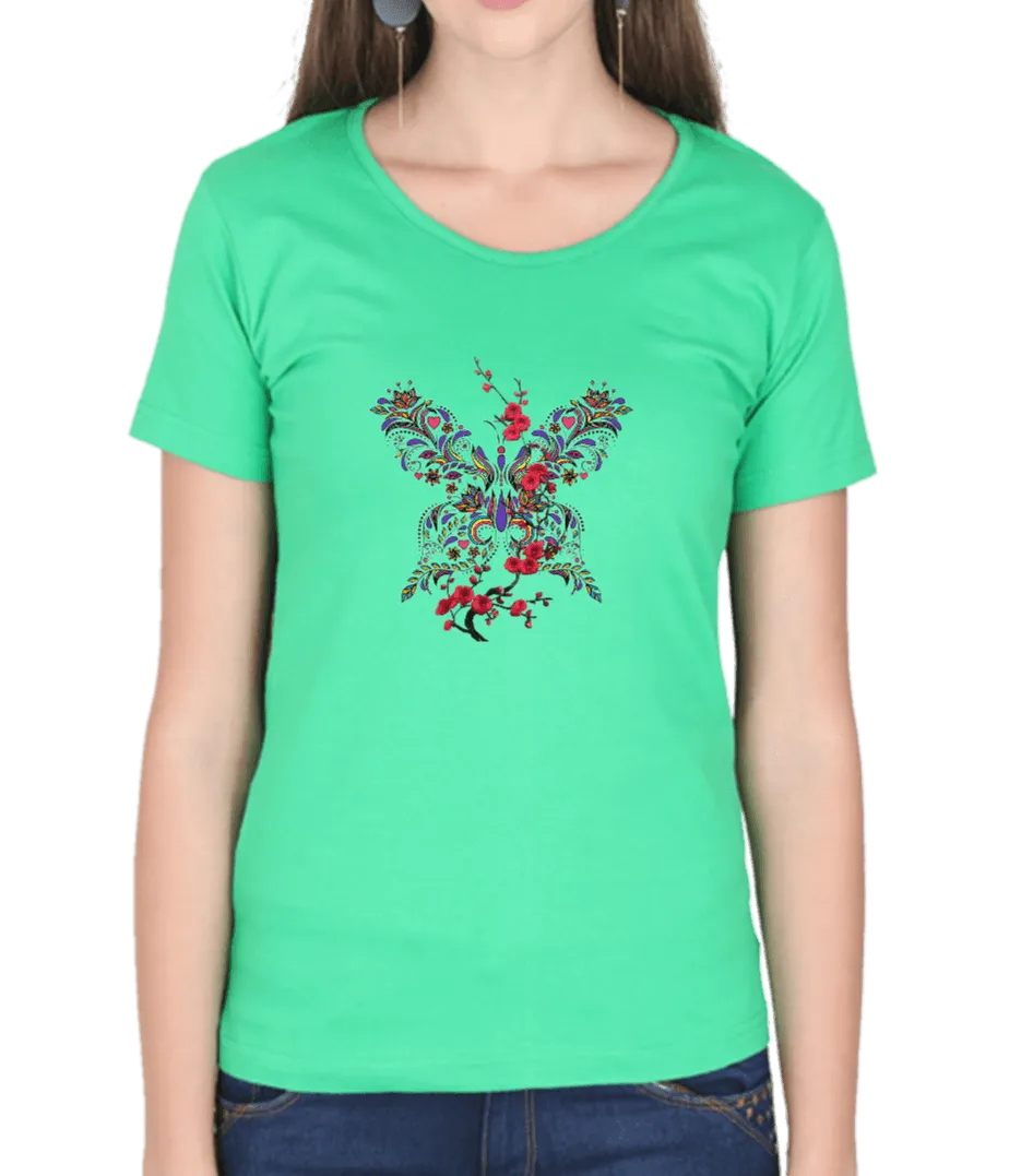 Floral Design T Shirt for Women D02