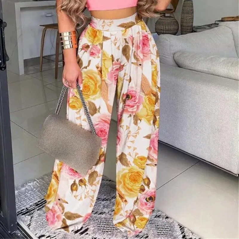 Floral Print Track Pants