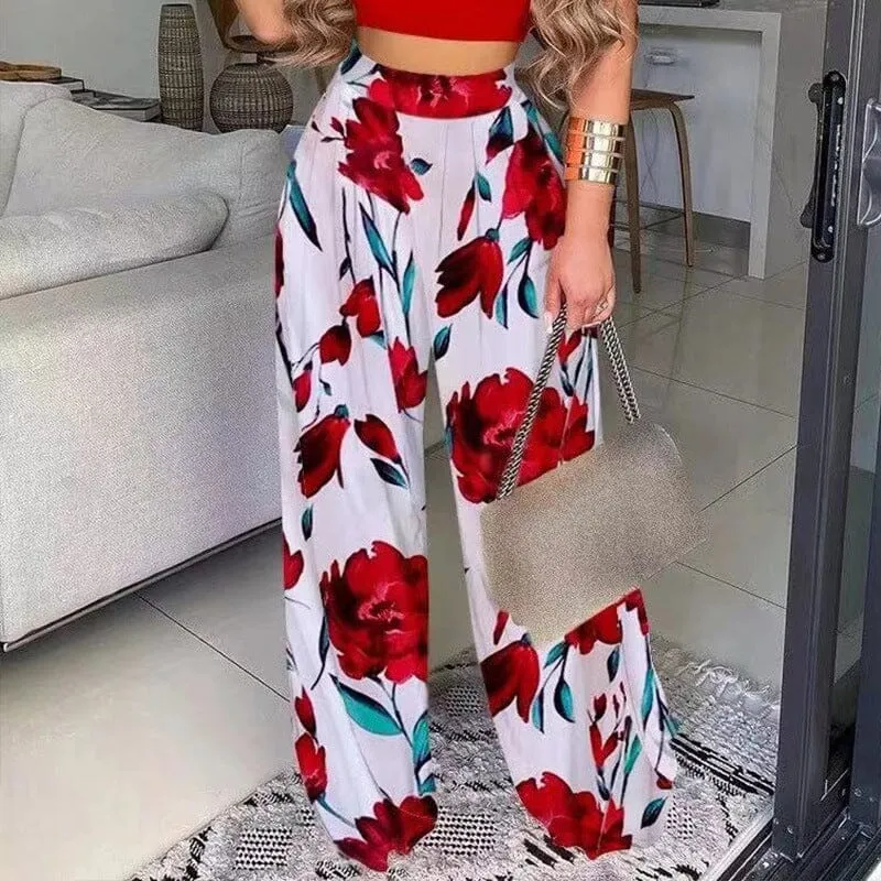 Floral Print Track Pants