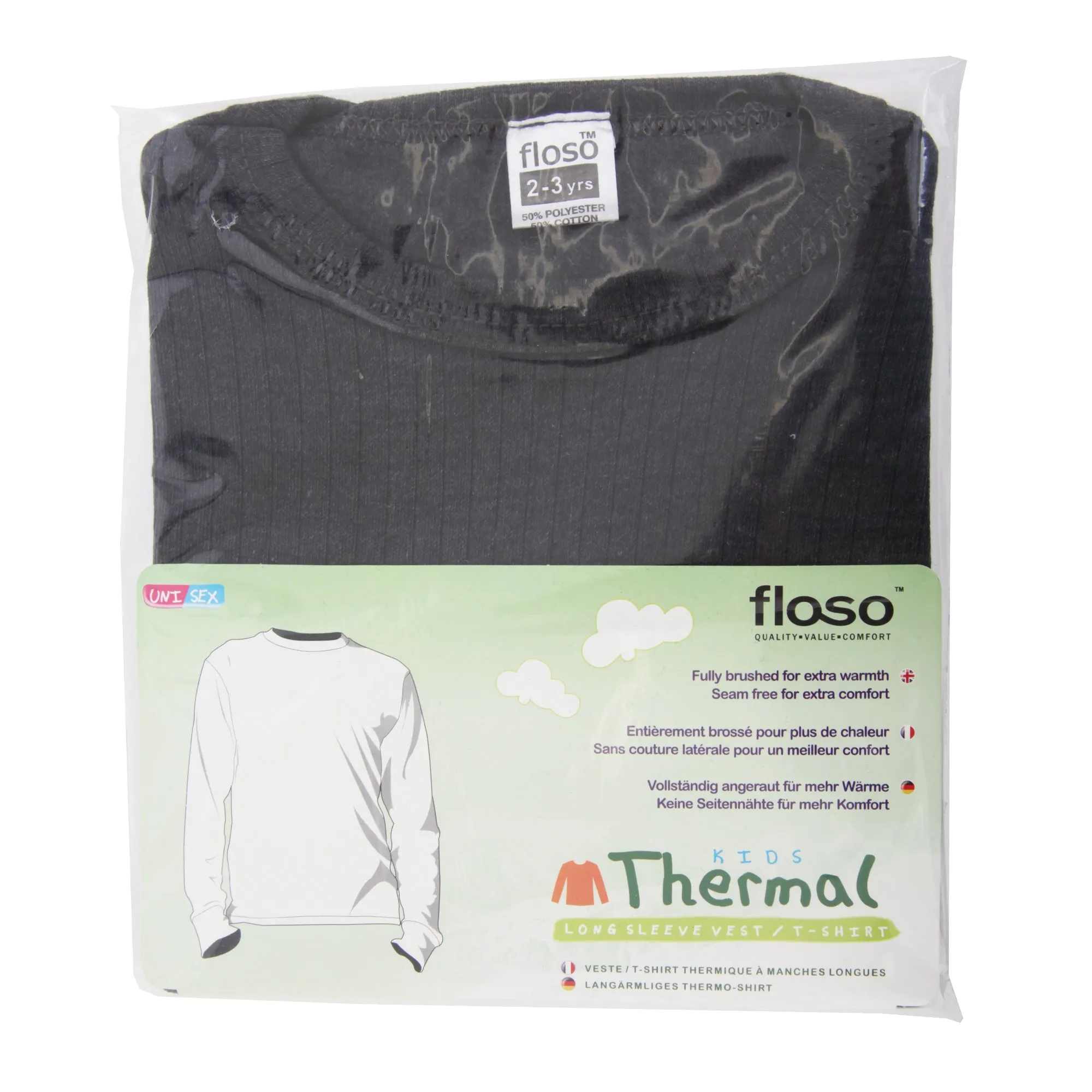 FLOSO Unisex Childrens/Kids Thermal Underwear Long Sleeve T-Shirt/Top