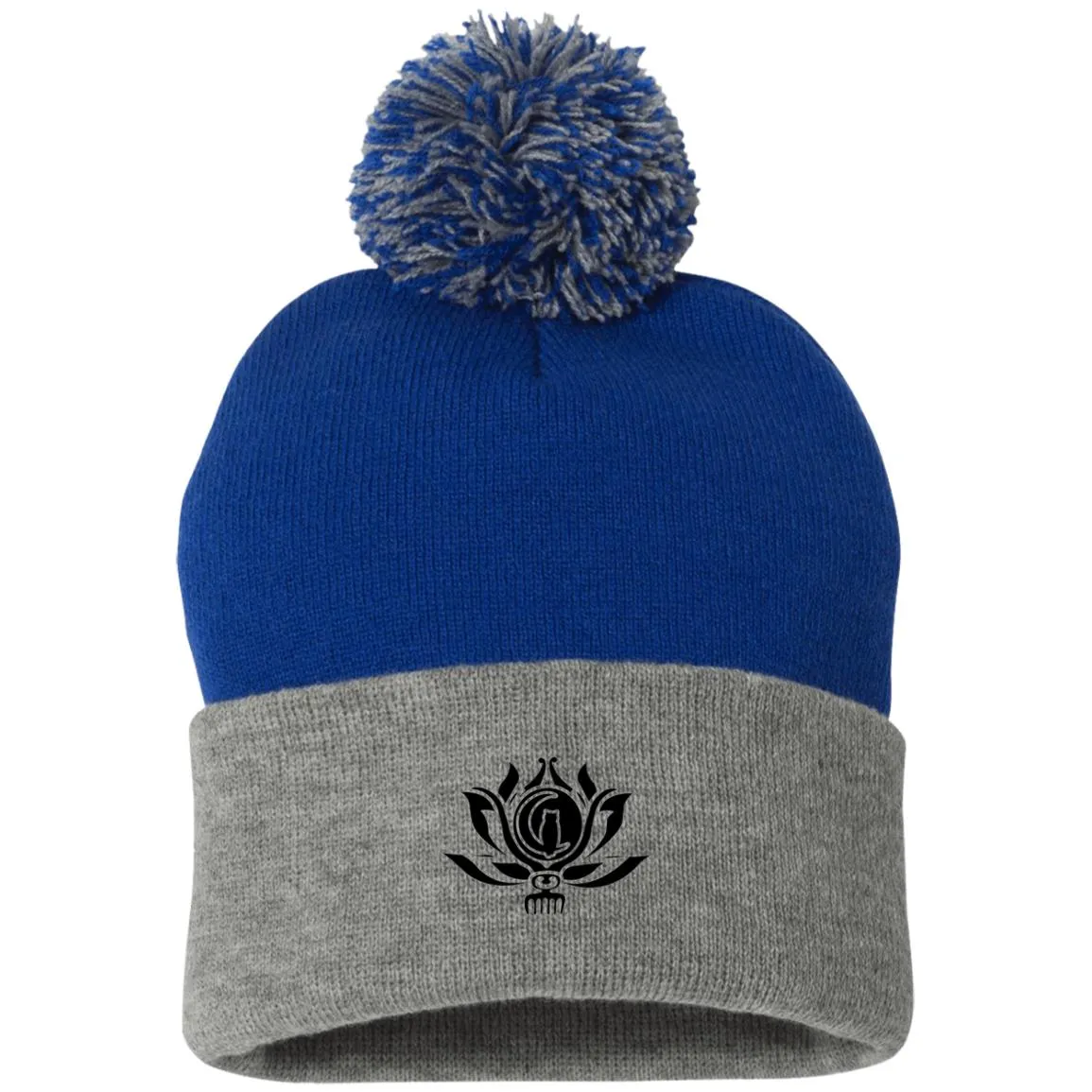 Flower of Life Pom Pom Knit Beanie Hat