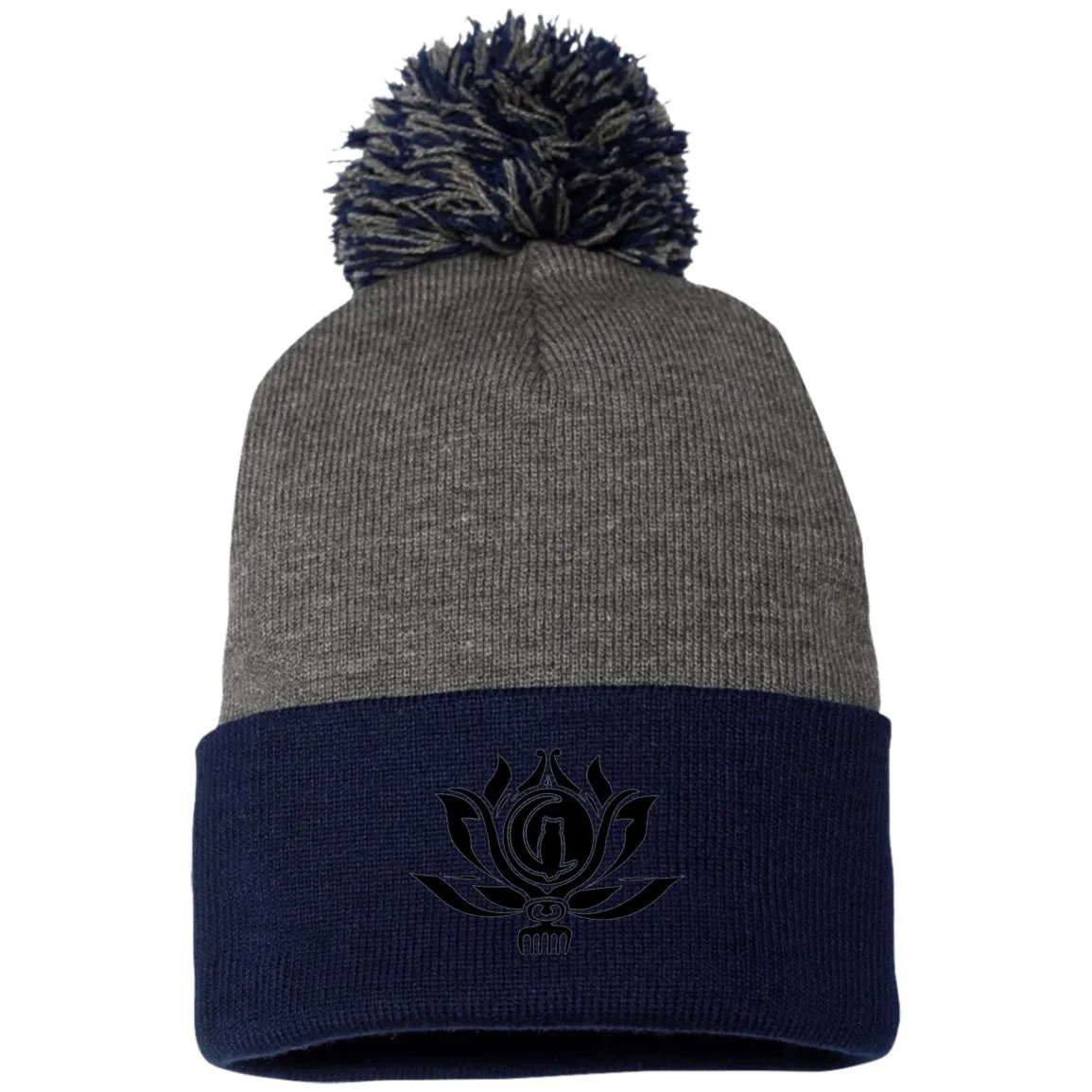 Flower of Life Pom Pom Knit Beanie Hat