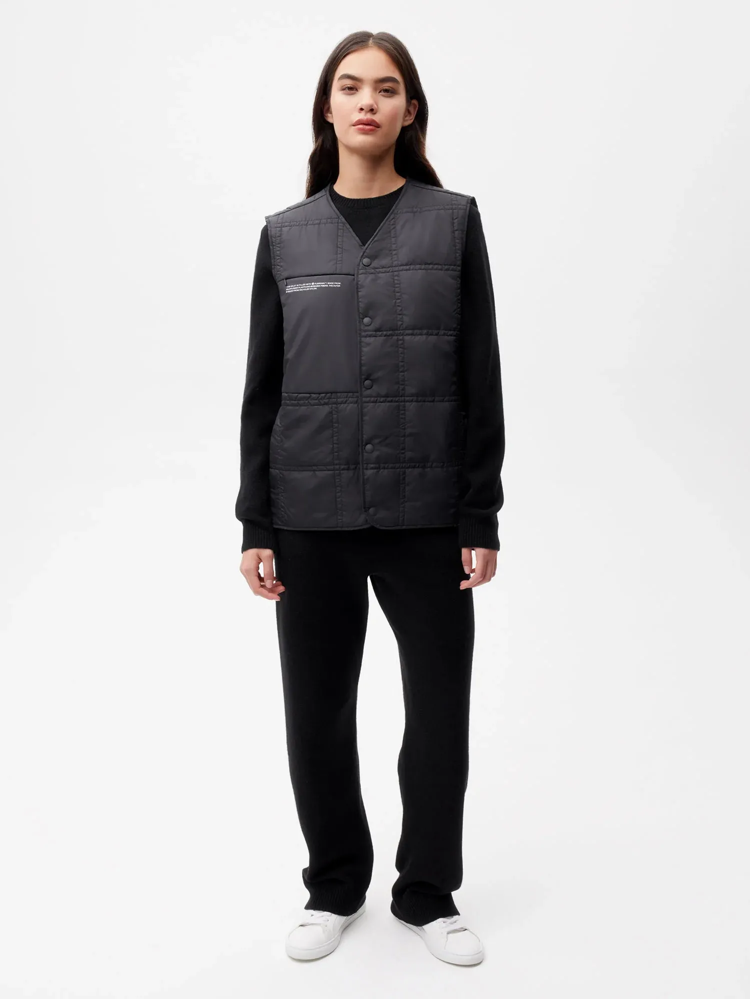 FLWRDWN™ Quilted Gilet—black