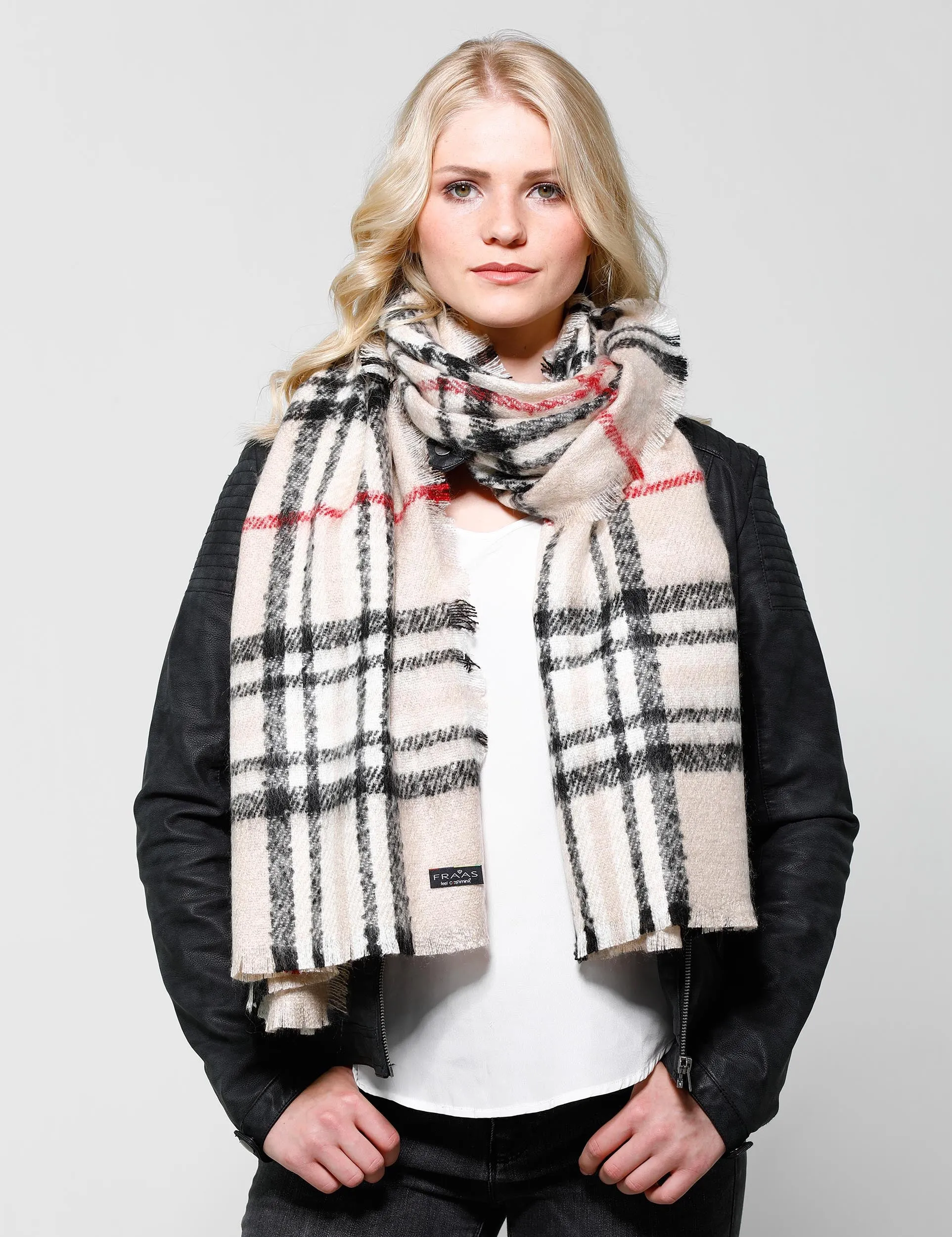 FRAAS Plaid Boucle Woven Scarf