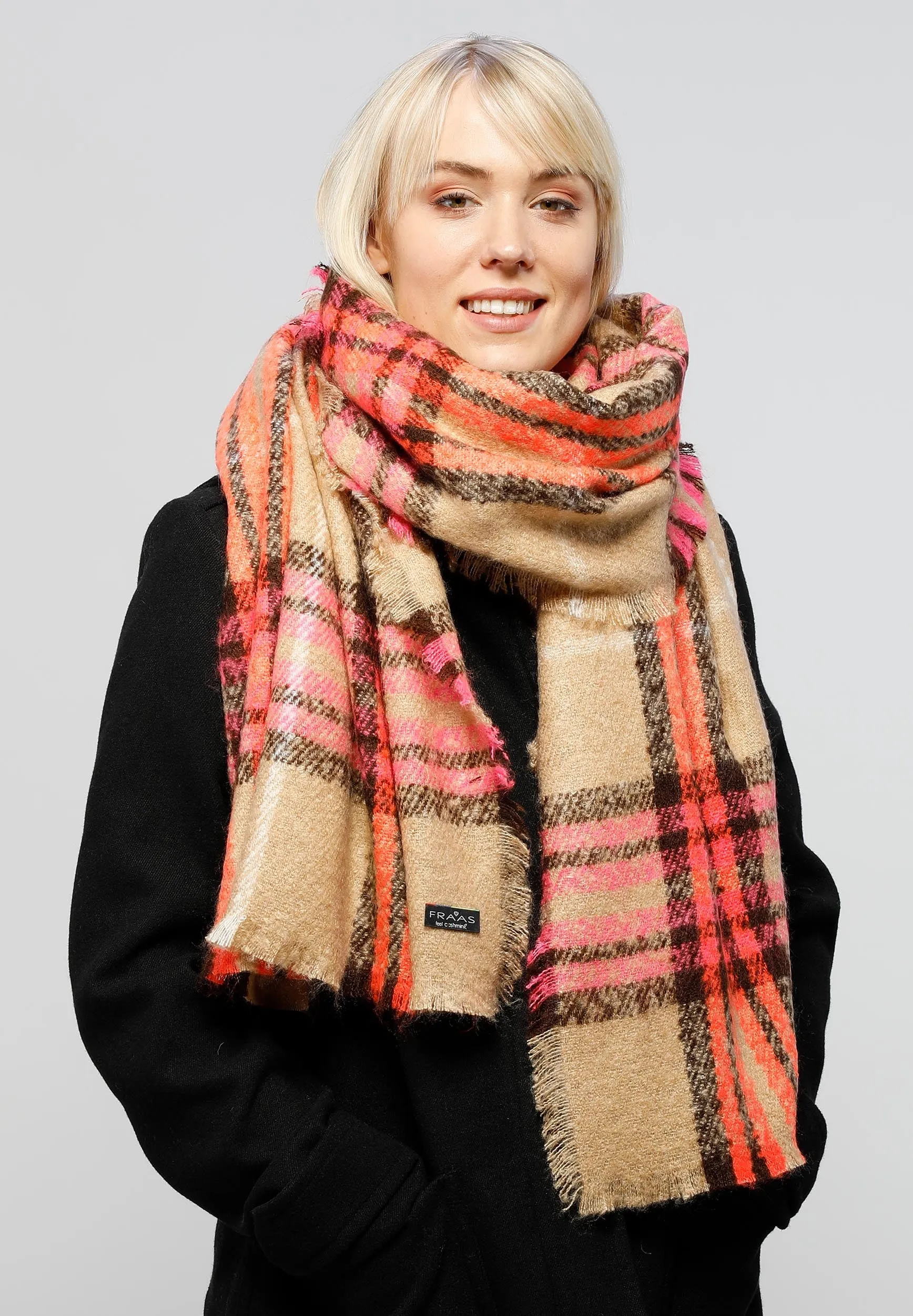 FRAAS Plaid Boucle Woven Scarf